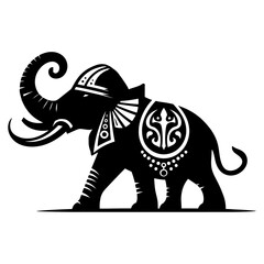 Viking Elephant head mascot logo cartoon illustration vector design