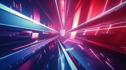 Red and Blue Tunnel Light Background