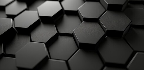 Close Up of Black Hexagonal Pattern