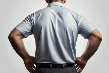 Man suffering from a lower back pain - obrazy, fototapety, plakaty