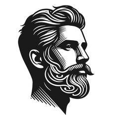 Male vector silhouette on white background