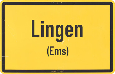 Ortsschild Lingen an der Ems - obrazy, fototapety, plakaty