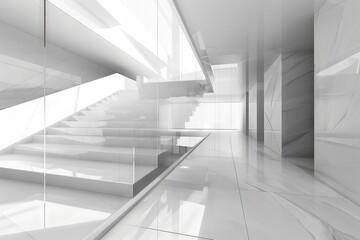 Geometric precision with transparent white, suitable for architectural renderings