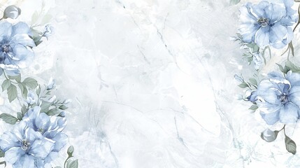 Elegant blue floral watercolor background for invitations and art prints
