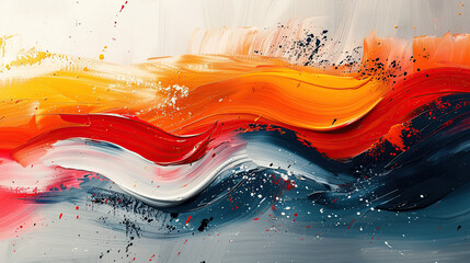 Dynamic abstract brush strokes for contemporary art prints design