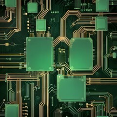 a computer screen with the green and red colors of the circuit board.