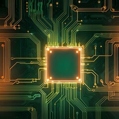 a computer screen with the green and red colors of the circuit board.