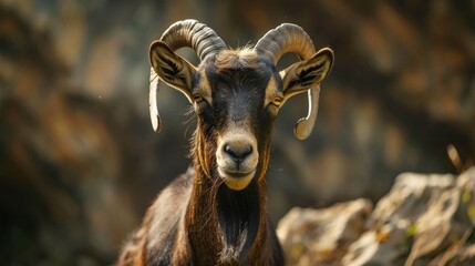 The Stoic Beauty of a Wild Goat. Generative AI