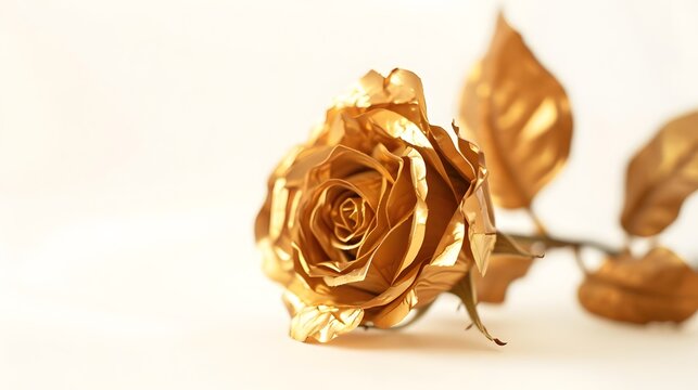 Stunning gold rose background with metallic borders, radiating elegance and sophistication.