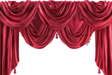 The red curtain on a transparent background