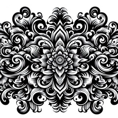 Ein schwarz wei&szlig; Vektor eines komplexen Musters