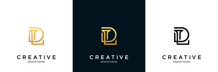 Alphabet letters Initials Monogram logo LD, DL, L and D