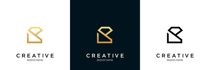 Abstract Initial letter B Diamond Logo Design, letter B with Diamond combination, usable for Jewelry, Fashion and company logos, vector illustration