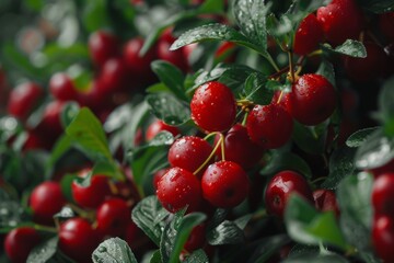Obraz premium Tart lingonberry with vibrant red color and tangy, juicy flavor, adding brightness to any composition