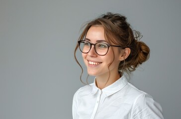 Woman Wearing Glasses and White Shirt