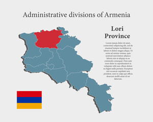 Vector map Armenia, province Lori