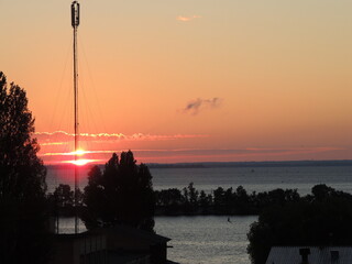 sunset over the river