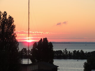 sunset over the river