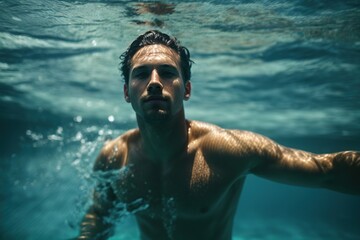 man swimming icon in different style