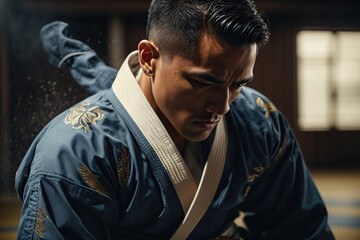 Martial Art Fighter Performing Flying