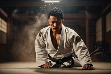 Martial Art Fighter Performing Flying