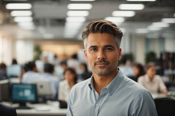 office with blurred people casual wear with blurred