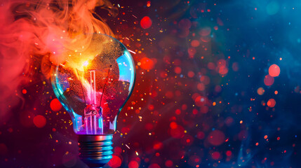 Double Exposure Light Bulb with Digital Effects
