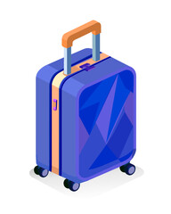  suitcase,luggage for traveling in a modern fashionable style on a white isolated background