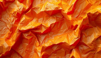 Crumpled Orange Paper Texture copy space