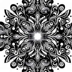 Ein schwarz wei&szlig; Vektor eines komplexen Musters