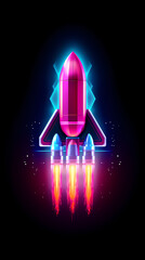 rocket with lights