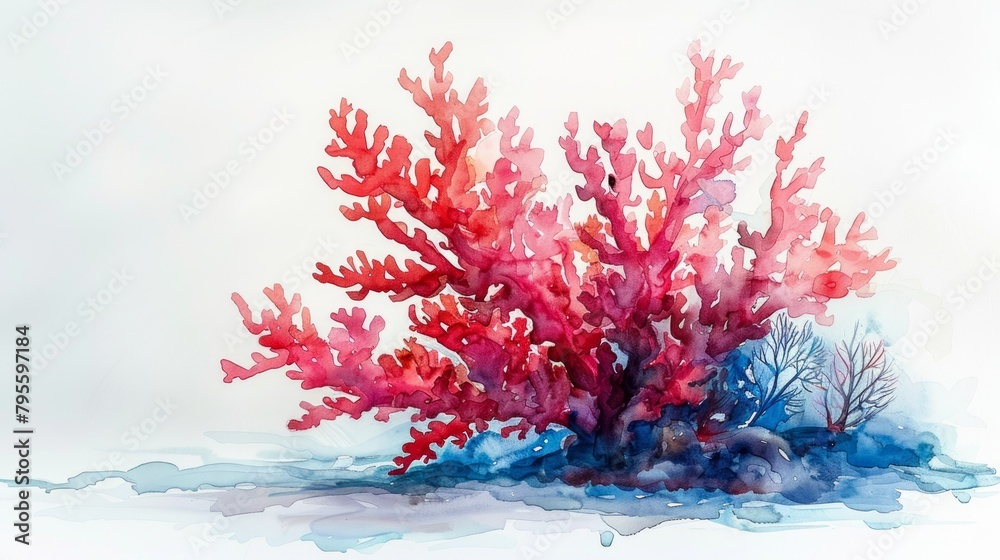 Wall mural Colorful coral on white background. - Wall murals