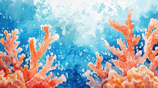Colorful coral on colorful background. 