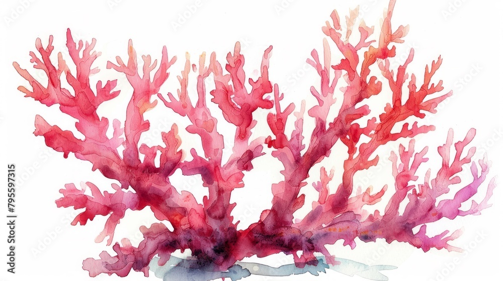 Wall mural colorful coral on white background. - Wall murals