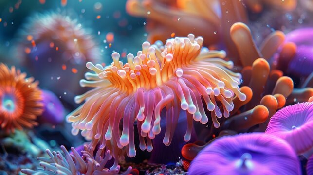 Colorful coral reef, Underwater scene with corals. Underwater world. Marine life.