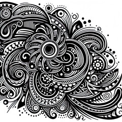 Obraz premium Ein schwarz weiß Vektor eines komplexen Musters