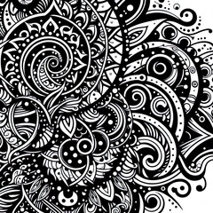 Ein schwarz weiß Vektor eines komplexen Musters