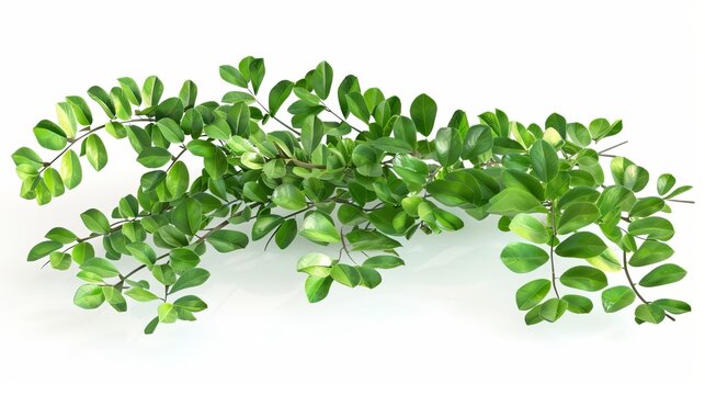 delicate phyllanthus cochinchinensis plant with lush green leaves isolated on white 3d botanical illustration