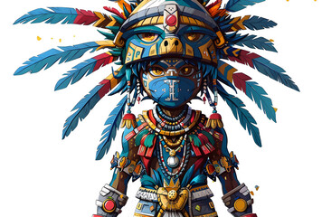 Fototapeta premium Aztec god Tlaloc (The god of rain, fertility, and water)