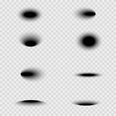 Set of shadows on a transparent background