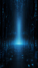 Blue binary code background