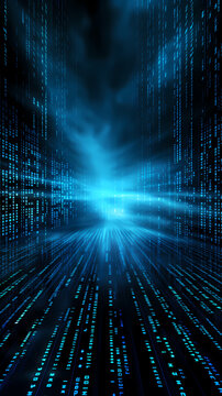 Blue binary code background