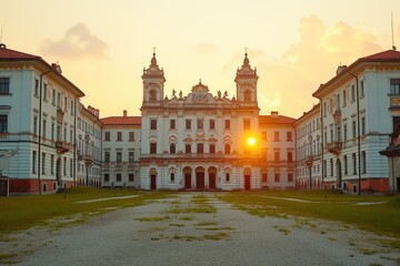Fototapeta premium Radiant Dusk: Illuminating Rural Serenity