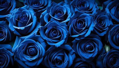 Silk beautiful blue fresch roses multitude macro