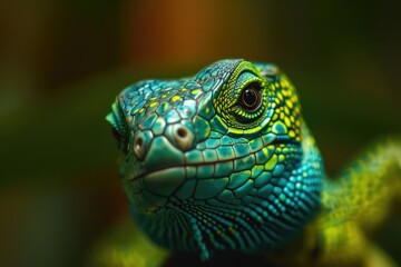 Obraz premium Inhabitant of the Emerald Canopy: Lizard Portrait