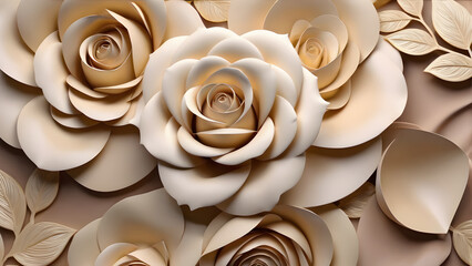 beige rose flowers in the shape of a heart