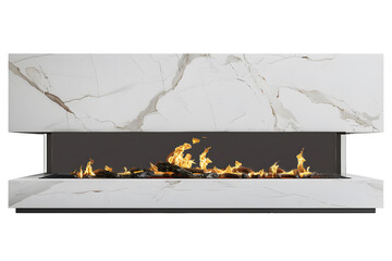 Fireplace modern style white background