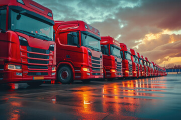 Fototapeta premium Truck Depot: Logistics Hub Snapshot