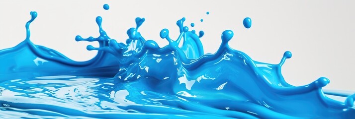 Creamy Blue Milk Splash on White