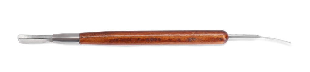 One clay crafting tool isolated on white, top view